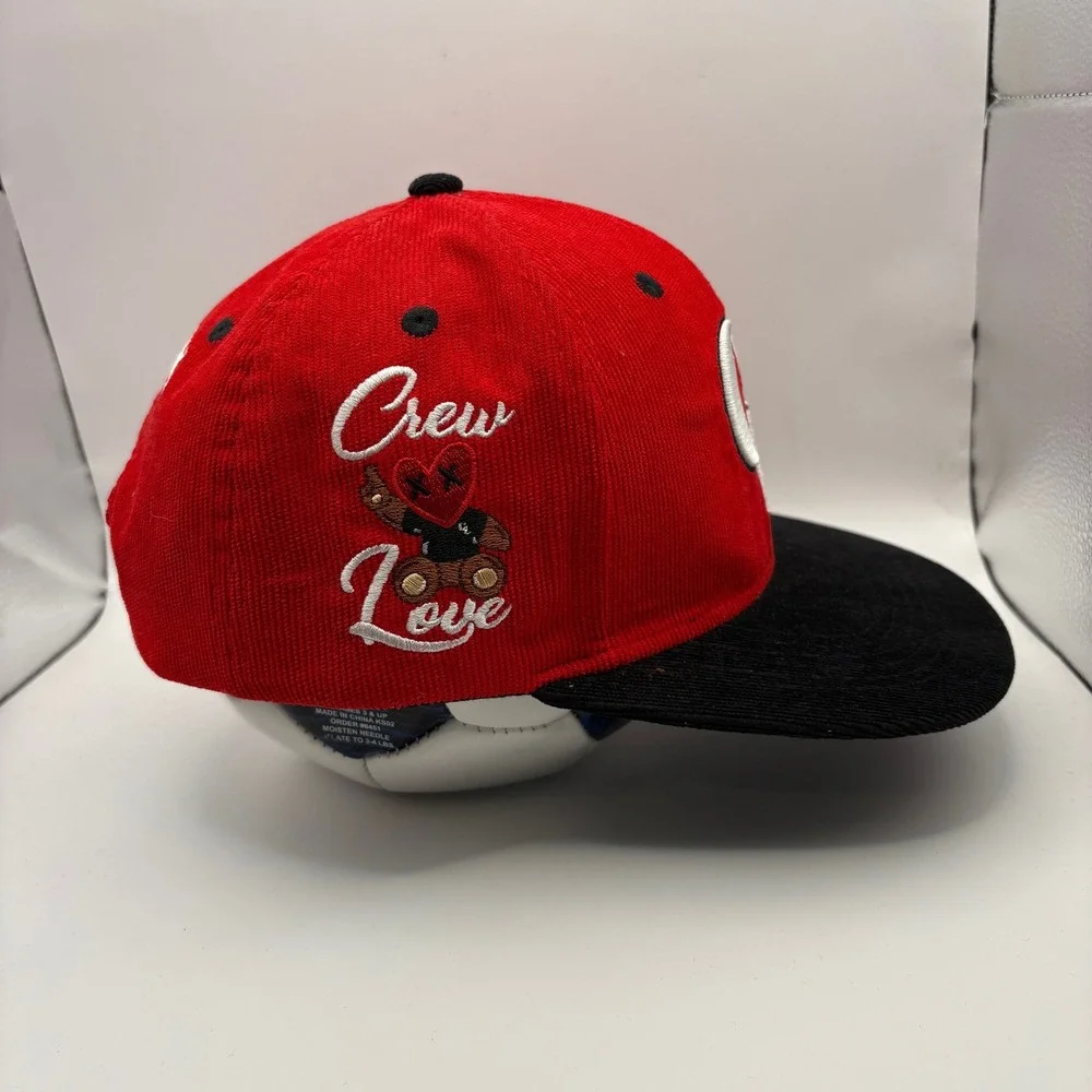 Red Black Corduroy Baseball‎ Cap Crew Love MMXIX Circle Real Everybody Winning